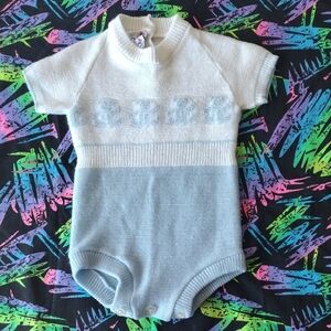 VTG Teddy Bear Knit Onesie